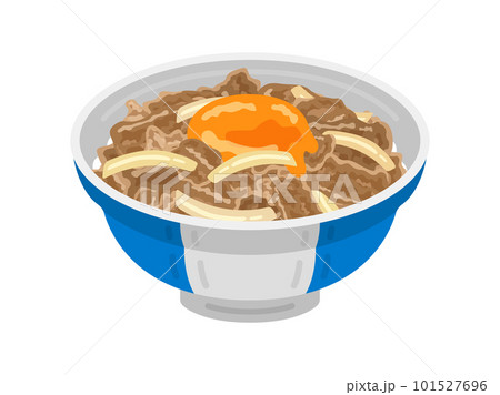 卵をのせた、牛丼のイラスト 101527696