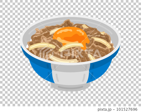 卵をのせた、牛丼のイラスト 101527696