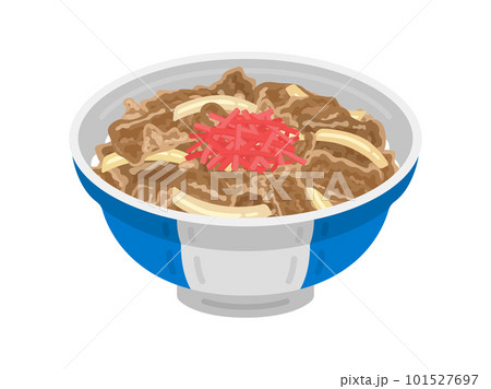 紅生姜をのせた、牛丼のイラスト 101527697