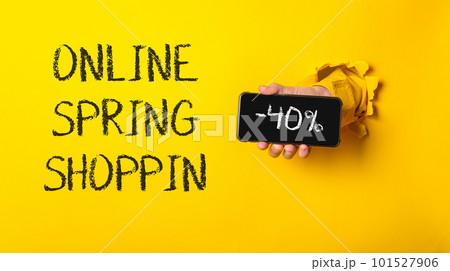 text ONLINE SPRING SHOPPING -40 percent 101527906