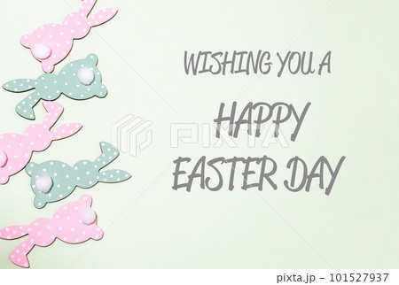 stylish text for easter holiday on paper background 101527937