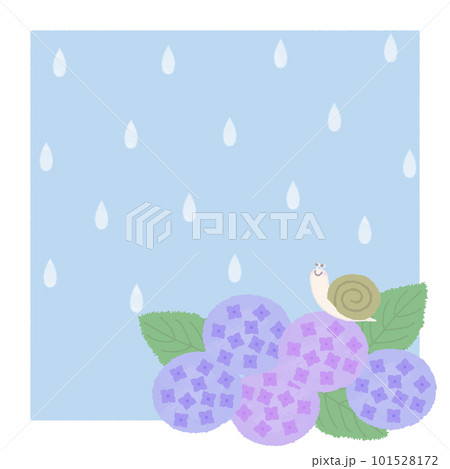 雨のしずくと紫陽花とかたつむり 101528172