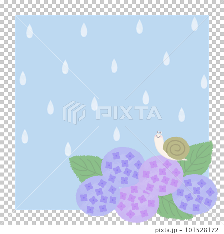 雨のしずくと紫陽花とかたつむり 101528172