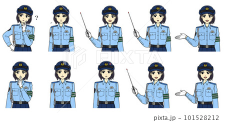 夏服の女性警察官上半身セット2 101528212