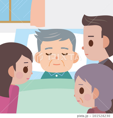 家族に看取られる看取られる男性 101528230
