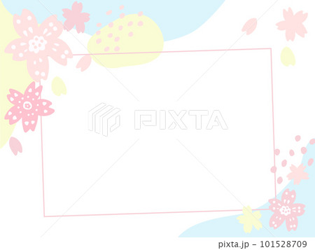 手描きでかわいい北欧風の桜の背景バナー 手描きでかわいい北欧風の桜の背景バナー 101528709