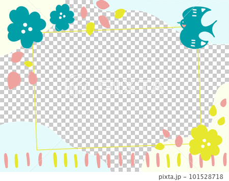 Cute swallow background frame in Scandinavian style 101528718