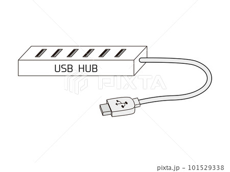 USBハブのイラスト（白） 101529338