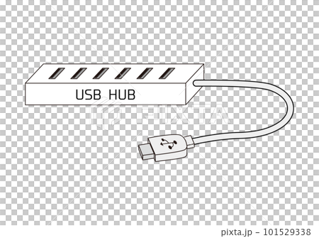 USBハブのイラスト（白） 101529338
