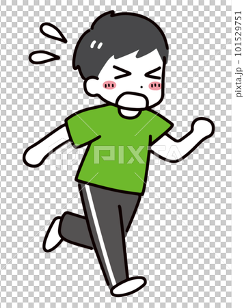 A young man in sportswear running hard (whole body) A young man in sportswear running hard (whole body) 101529751