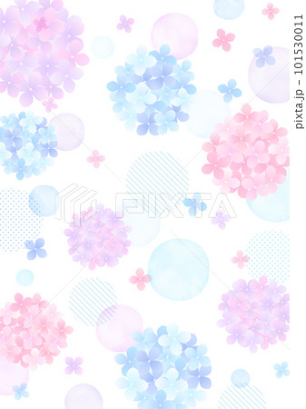 水彩で描いた紫陽花のイラストフレーム、パターン 101530011