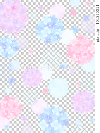 水彩で描いた紫陽花のイラストフレーム、パターン 101530011