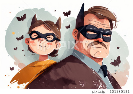 Hand drawn father day graphic illustration banner template copy space background watercolor style. Hand drawn father day graphic illustration banner template copy space background watercolor style. 101530131