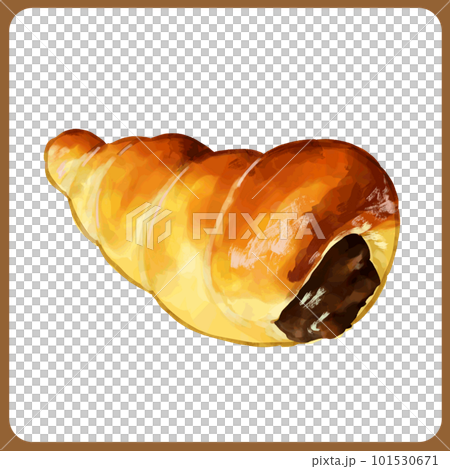 Hand drawn watercolor chocolate cornet illustration 101530671