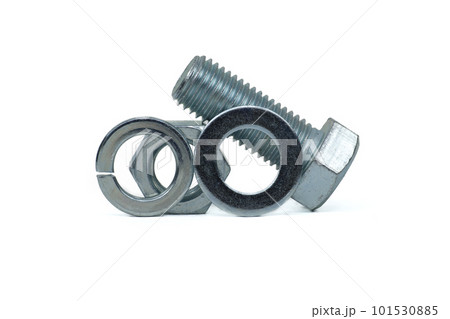 Full thread hexagon bolt, nut and flat and spring nut washer 101530885