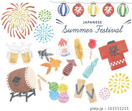夏祭りのイラストセット 夏祭りのイラストセット 101531215