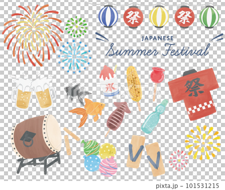 夏天節日的例證套 夏天節日的例證套 101531215