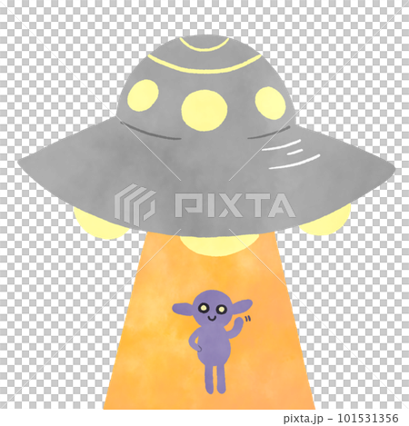 Alien coming out of UFO 101531356