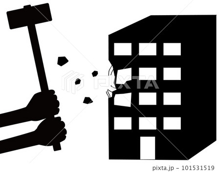 ビルの解体工事をしているアイコン。 101531519
