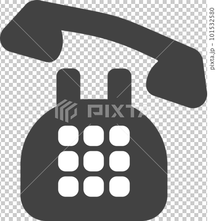 黒電話のシンプルなアイコンイラスト 101532580