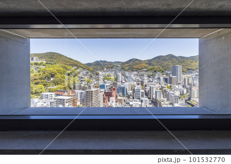 長崎市役所・新市庁舎19階展望フロアからの眺め【長崎県長崎市】 長崎市役所・新市庁舎19階展望フロアからの眺め【長崎県長崎市】 101532770