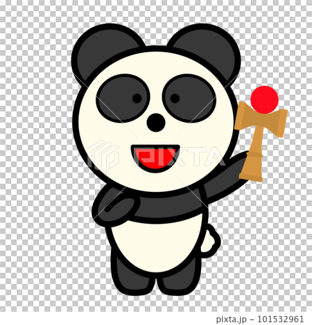 Illustration of panda with kendama 101532961