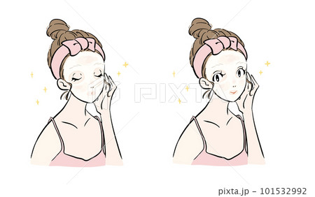 保湿パックでスキンケアをする女性 101532992