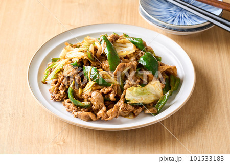 お皿に盛り付けた回鍋肉 101533183