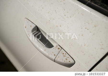 黄砂で汚れた車のドアノブ 101533327
