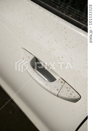 黄砂で汚れた車のドアノブ 101533328