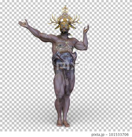 A warrior with a uniquely designed crown 101533706