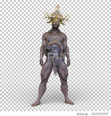 A warrior with a uniquely designed crown 101533707