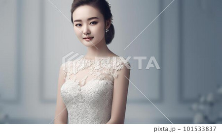 結婚式・花嫁・新婦・ブライダル・ウェディングドレスを着たアジア人女性(Generative AI) 結婚式・花嫁・新婦・ブライダル・ウェディングドレスを着たアジア人女性(Generative AI) 101533837