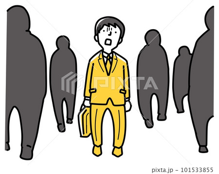 人々の中で呆然とするビジネスマン 人々の中で呆然とするビジネスマン 101533855