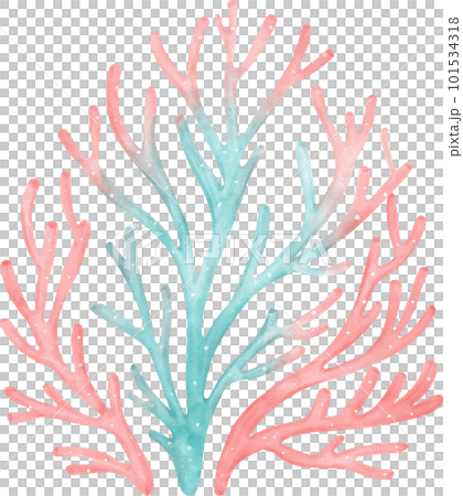 Cute watercolor colourful coral reef cartoon hand painting Cute watercolor colourful coral reef cartoon hand painting 101534318