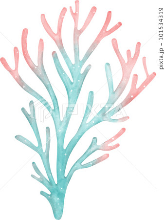 Cute watercolor colourful coral reef cartoon hand painting Cute watercolor colourful coral reef cartoon hand painting 101534319