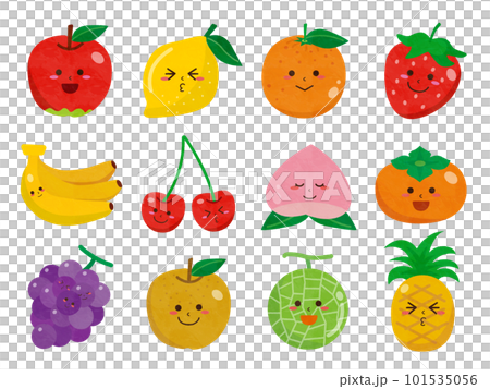 フルーツのキャラクターセットのイラスト素材 [101535056] - PIXTA