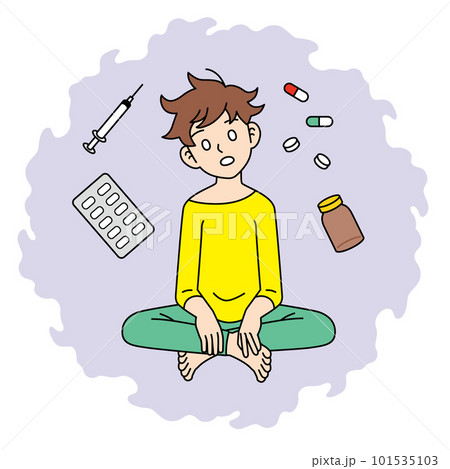 薬物依存症の男性のイラスト素材 [10153510…