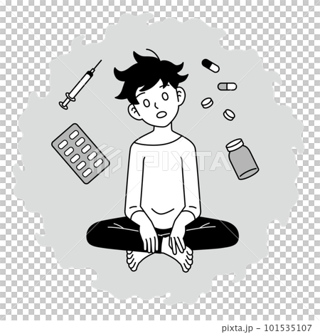 吸毒成癮的人單色 101535107