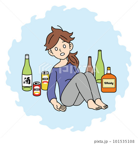 アルコール依存症の女性 101535108