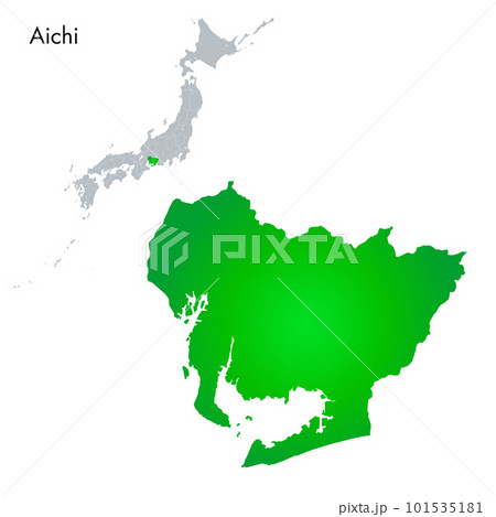 愛知県と日本列島地図