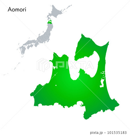 青森県と日本列島地図