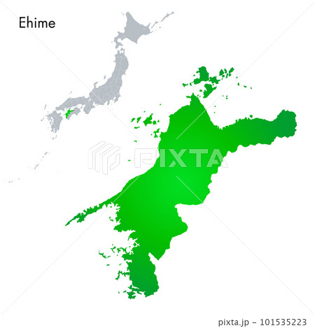 愛媛県と日本列島地図