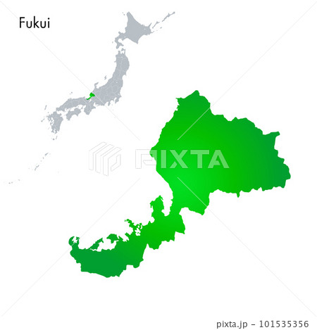 福井県と日本列島地図