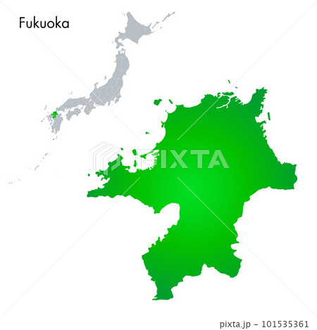 福岡県と日本列島地図