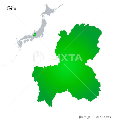 岐阜県と日本列島地図