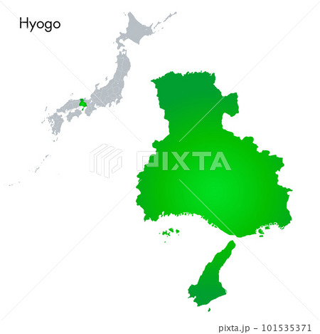 兵庫県と日本列島地図