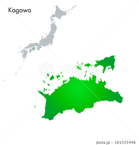 香川県と日本列島地図