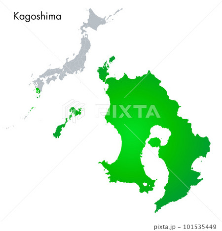 鹿児島県と日本列島地図