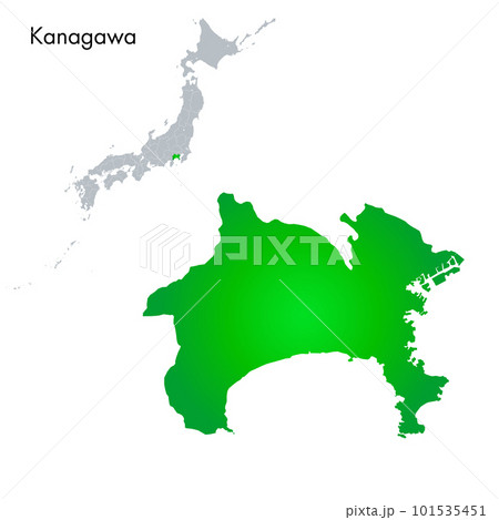 神奈川県と日本列島地図